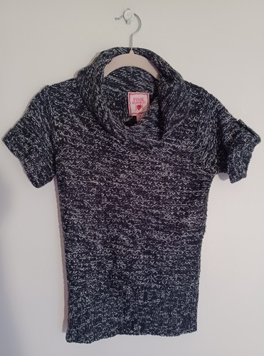 Pink Republic Girls Tunic Sweater Black Short Sleeve Medium - 第 1/5 張圖片