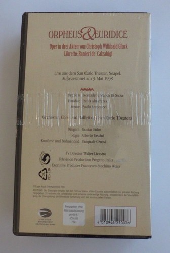 Oper in drei Akten von Christoph Willibald - Orpheus & Euridice (VHS) - NEU - Bild 2 von 2