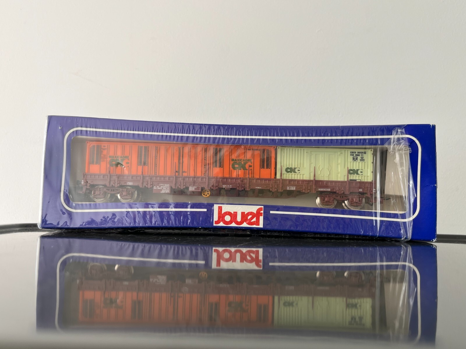Wagon plat RES Jouef 6756 modèle d'exception Champagnolle SNCF H0 neuf