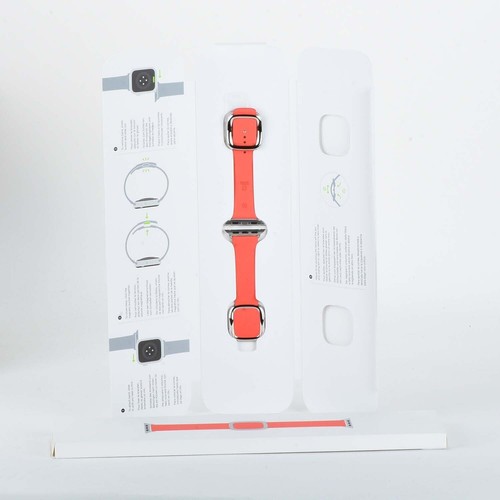 Apple iWatch 38mm 40mm 41mm 6 7 8 9 SE Leather Modern Buckle Band Pink Citrus S