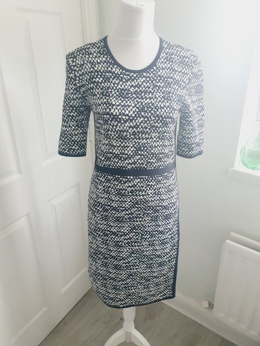 L.K. Bennett Kleid Gr. M schwarz & creme Stretch schwerer Strickstil - Bild 2 von 8