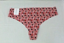 CALVIN KLEIN Women's Size XL Invisibles Thong Panties Pink w/Stars NWT
