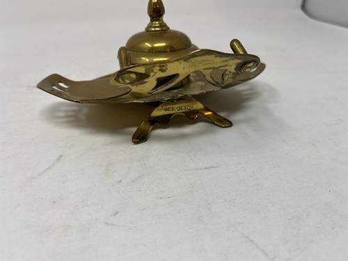 GESCH Brass Inkwell and Pen Tray - Picture 4 of 8