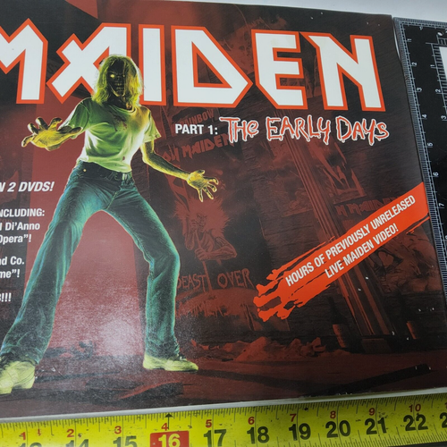 IRON MAIDEN Vintage 04 PROMO POSTER Early Days DVD 24x12 thick paper tiny holes
