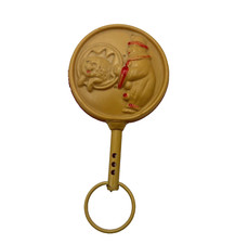 Antique Vintage Celluloid Baby Rattle Toy Clown Circus Dog Double Sided