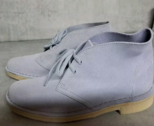 Clarks Originals Ladies Blue Leather Desert Shoes - Size 4 1/2 - Picture 4 of 7