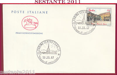 ITALY FDC CAVALLINO PIAZZA DEI SIGNORI VERONA 1987 CANCELLATION TURIN Y100