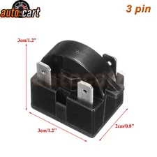 QP-02-4.7 3Pin 4.7Ohm PTC Starter/Start Relay Replacement for Mini Fridges
