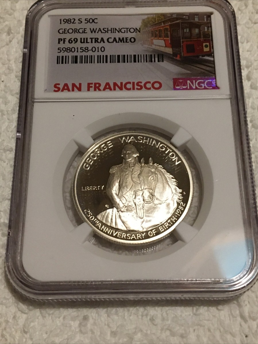 1982 プルーフ ハーフダラー PF69 1982 S George Washington Half Dollar 50c NGC PF69UCAM With