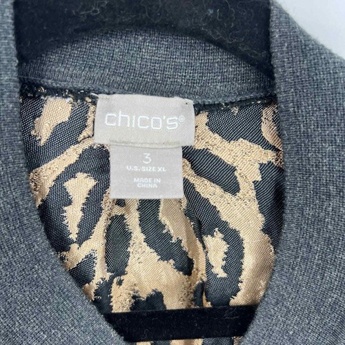 Cardigan Stampa Leopardata Chico Blazer Fronte Aperto Carriera Donna XL NUOVO CON ETICHETTE - Foto 3 di 12