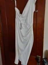 GRACE KARIN One Shoulder Dress Knee Length Evening Dress Size M White  New