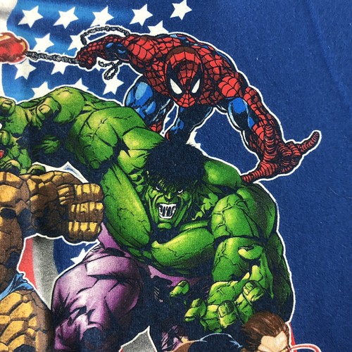 Vtg Marvel Avengers X-Men Graphic T Shirt y2k Hulk Spiderman Torch Mens Size XL - Picture 7 of 24
