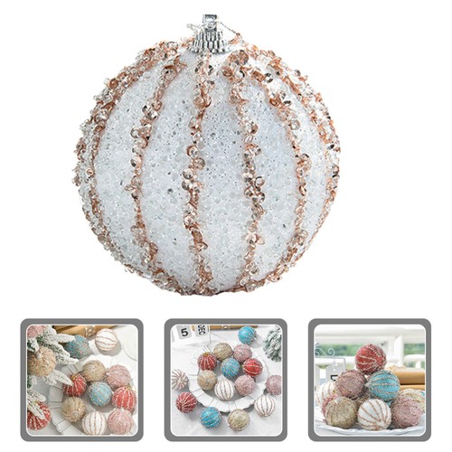 4x Boules De Noël Décorées En Plastique Rouge Diamètre 8 Cm - Décoration De Sapin De Noël