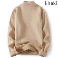 Uomo Caldo Pullover Top a Maglia Pile Pelliccia Foderato Felpa Termico Invernale