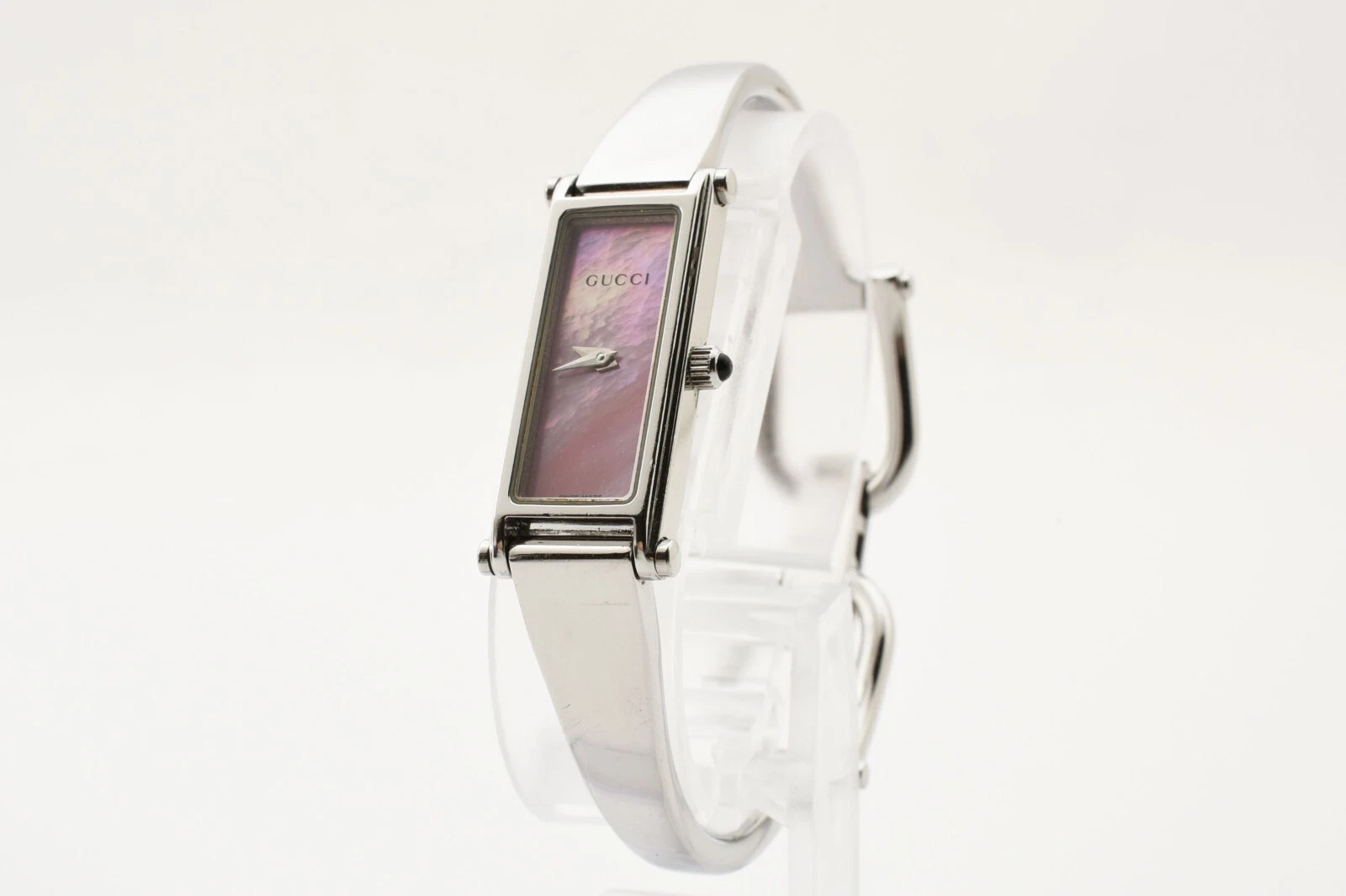 [PRESQUE COMME NEUVE] Montre Femme Vintage GUCCI 1500L Quartz Rose Coquille Argent JAPON