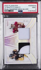 2022 PANINI FLAWLESS DUAL DIAMOND MEM SILVER #DDMWA JJ WATT/TJ WATT 19/20 PSA 9
