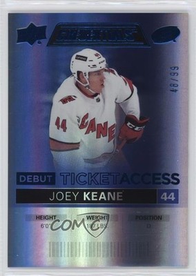 2021-22 Credentials Debut Ticket Access Blue 48/99 Joey Keane #95 Rookie RC 0b3