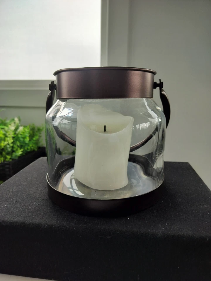 透明玻璃和金属柱状蜡烛灯 — 第 2/4 张图片