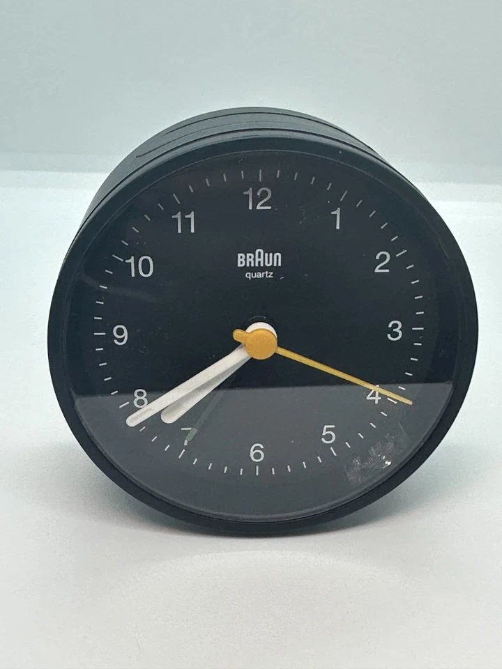 BRAUN BC12B CLASSIC ANALOGUE ALARM CLOCK SILVER BLACK QUIET QUARTZ - Image 2 of 4