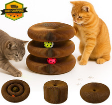 Juguete Rascador Interactivo para Gatos con Bola Rascador Cart n Plegable