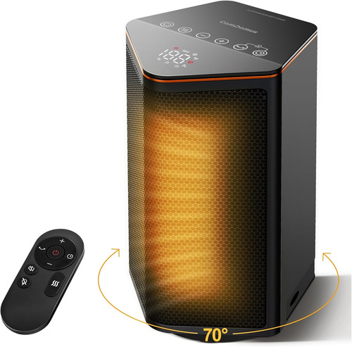 Electric Heater, 1500W PTC Ceramic Fan Heater with Remote, Thermostat, 70° Oscil