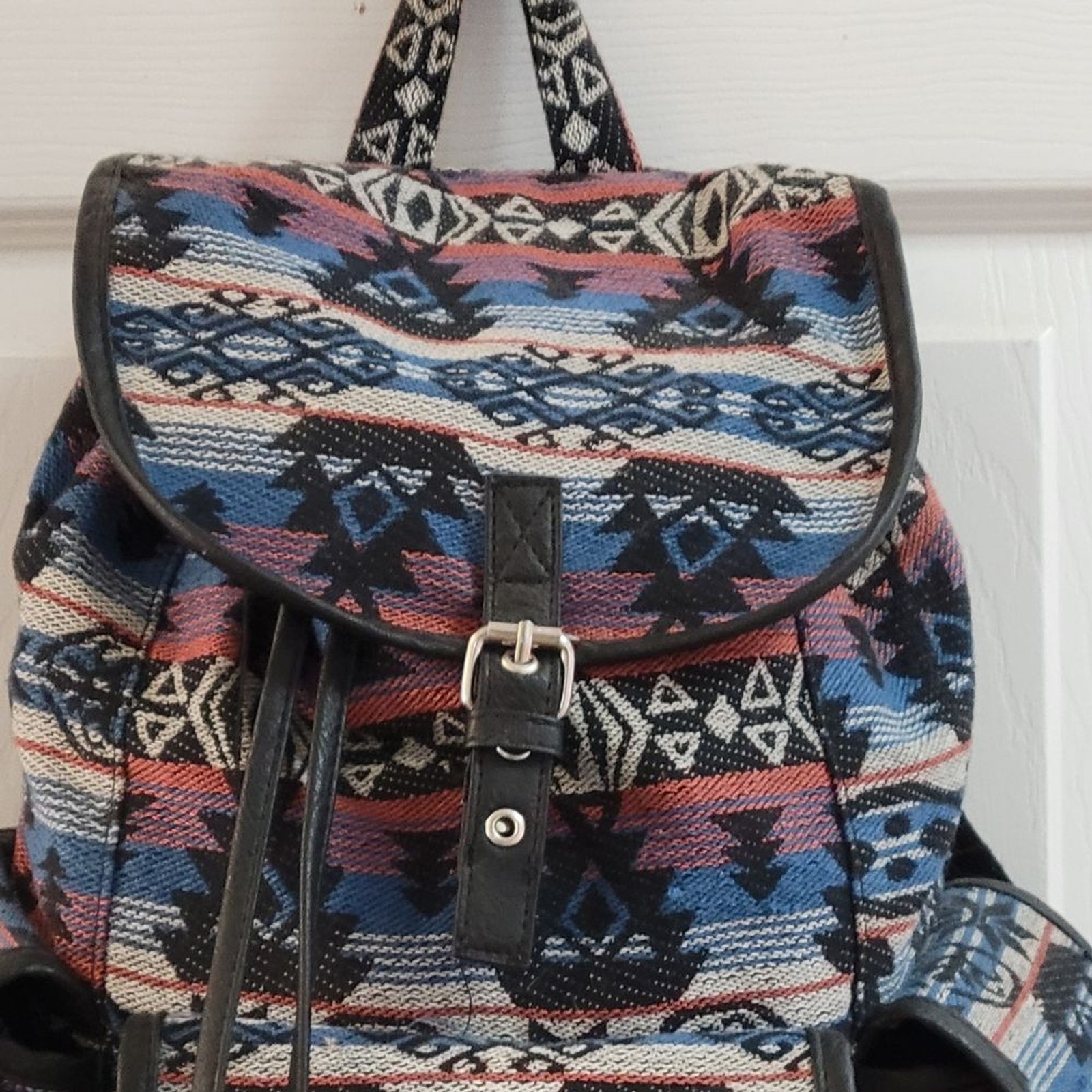 Colorful Patterned Canvas Backpack - image 2