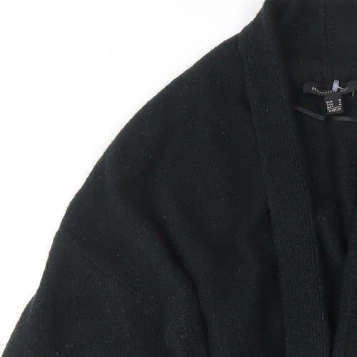 Mango Women's Black Cardigan M Wool Blend Belted - Picture 9 of 12