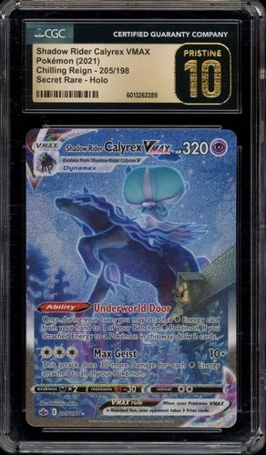 Pokemon Shadow Rider Calyrex VMAX Chilling Reign Secret #205 CGC 10 Pristine