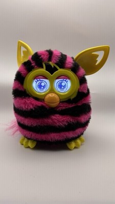 Furby Boom - 2012 Hasbro Interactive - Pink Black Stripes Yellow Fully Works