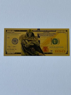 Faux DOCTOR DOOM  FASCIMILE 24K GOLD  BANKNOTE fun collectors peice
