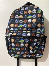 Star War School Backpack Characters Circles Darth Vader Yoda Stormtrooper Black