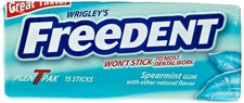 Freedent Gum Spearmint 15 Count Packs - Sugar-Free Fresh Breath Chewing Gum