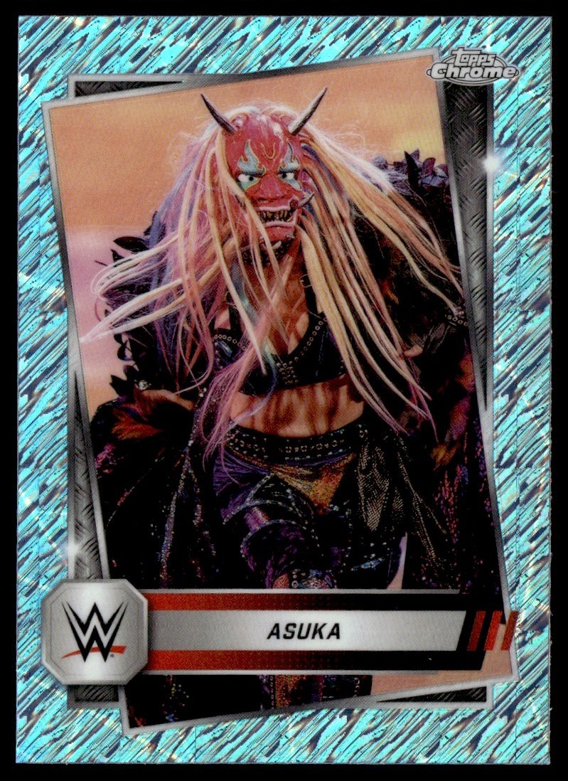 2025 Topps Chrome WWE Aqua Shimmer Refractor Asuka 18/199 #111