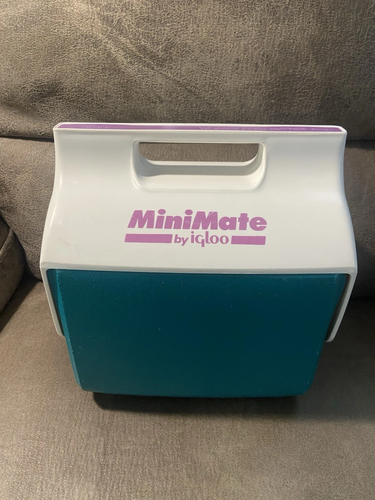 Igloo 1990s Vintage Mini-mate Igloo Teal and Purple 4qt 5 Cans Cooler USA Made