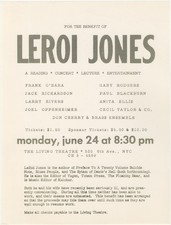 For The Benefit of Leroi Jones Cecil Taylor Don Cherry Frank O’Hara Paul 1963