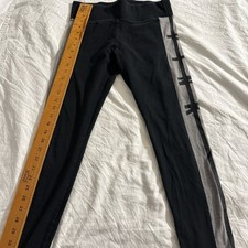PINK Victoria's Secret Black Gray Ankle Yoga Leggings Size M Logo