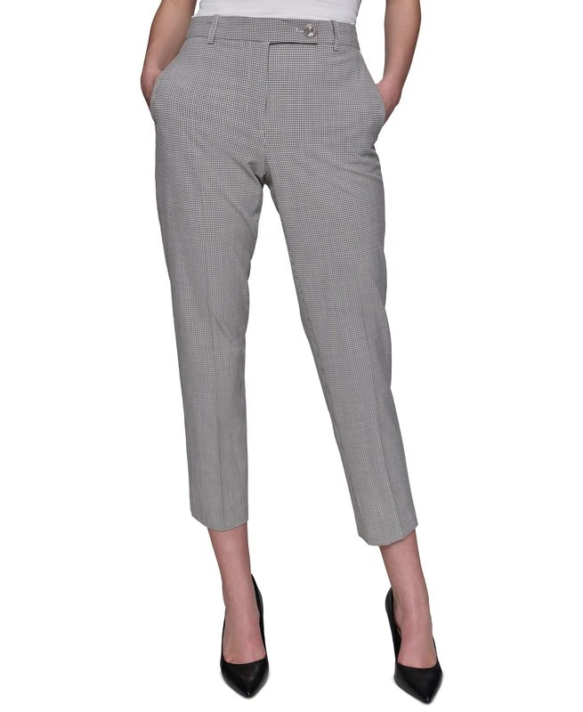 Calça feminina Karl Lagerfeld Paris cintura média aba estendida (preto/branco macio, 0) - Imagem 2 de 4