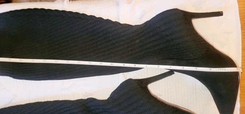 Catherine Malangrino Woman’s Knit Knee High Heeled /Stiletto Boots Black sz 8.5 - Picture 9 of 14