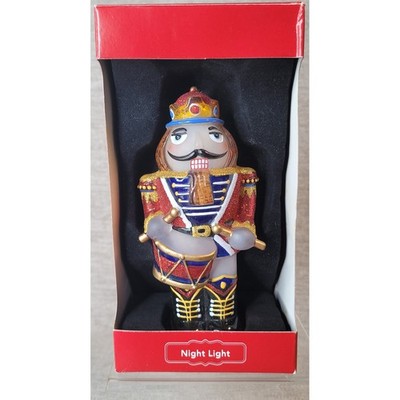 Kohl's Nutcracker Night Light Red Blue Glitter Drummer Holiday Decor NEW