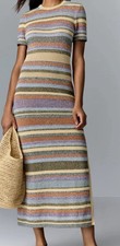 ba&sh Multicolored Stripe Tonnie Ribbed Knit Dress Size L