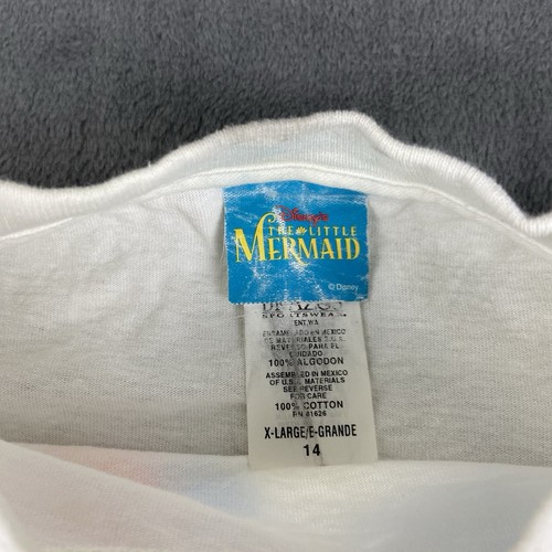 RARE VINTAGE THE LITTLE MERMAID DISNEY MOVIE PROMO T-SHIRT Kids Sz XL (14) - Picture 4 of 15