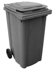 Bidone Pattumiera Immondizia con Ruote Grigio 240 Litri