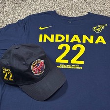 Nike Explorer Edition Women's T-Shirt XL Blue Caitlin Clark Indiana Fever w/ Hat