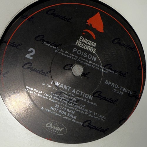 Poison Promo Vinyl 12” Glam Rock Y2K Gen Z Rare Vintage I Want Action Enigma - Picture 4 of 7