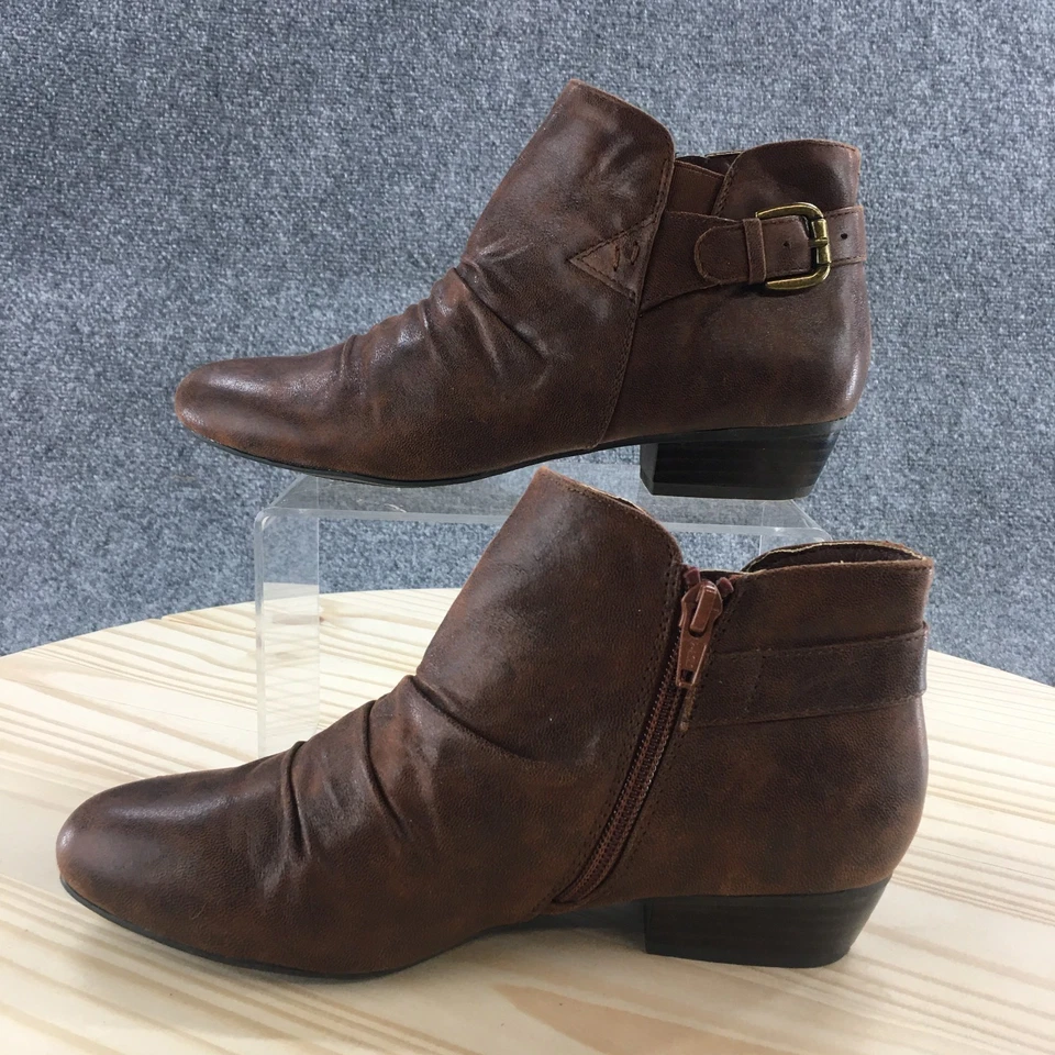 Kim Rogers Boots Womens 6.5M Tess Ankle Bootie Brown Faux Leather Casual Comfort - Image 2 of 4