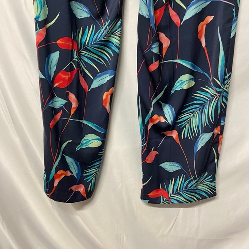 Pantalones Pantalones Liz Claiborne Florales Talla M Fluidos Sueltos Tropicales Azul Hawaiano - Imagen 5 de 13