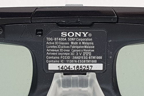 2 x Oryginalne okulary SONY TDG-BT400A 3D Active TV 3D Kino domowe Bille 2 sztuki - Zdjęcie 8 z 14