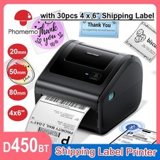 Phomemo D450BT 4x6 Wireless Shipping Label Printer with free thermal label tape