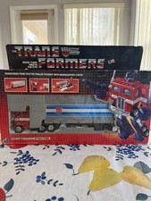 Transformers Optimus Prime 1984 Vintage Figure w  Trailer & Original Box