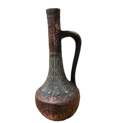 Handmade Copper Pitcher with Embossed Ornate Designs